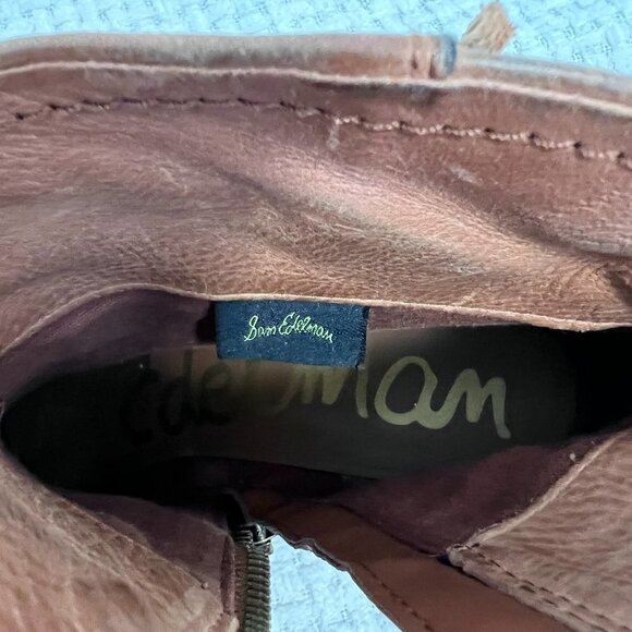 Sam Edelman Louie Fringe Brown Western Booties - Picture 7 of 8